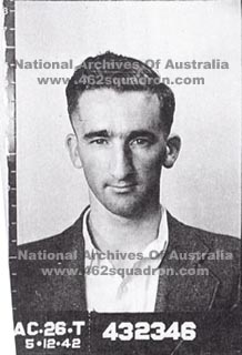 Ronald Reginald Taylor, 432346, RAAF at enlistment on 5 December 1942 (later posted to 462 Squadron) (NAA photo).