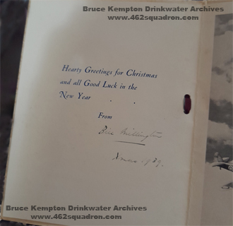 Card, 1939, inside left, W H Millington to B K Drinkwater.