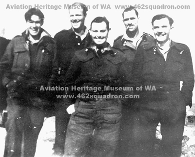 Nourse Crew, 462 Squadron RAAF, El Adem, early 1944; Jock Hay, Tom Heeps, Peter Penny, King Cole, Billy Larkman.  