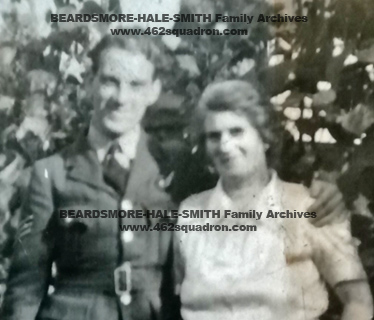Close-up of Joseph David Beardsmore 1594654 RAFVR, and Mary Edith Beardsmore, mid-1944.