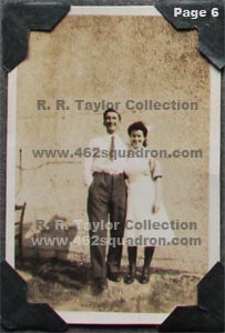 Ronald Reginald Taylor, 432346, RAAF (later in 462 Squadron) and off-duty Sister-in-charge, Mrs Wlson, outside the Dumfries Infirmary, about April 1944.