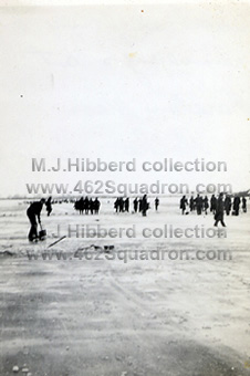Airmen clearing snow from runway, 1652 HCU, Marston Moor, Christmas 1944