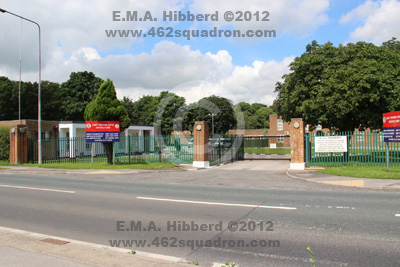 Entrance to the former RAF Driffield, July 2012, the home of 462 Squadron from August to December 1944. 