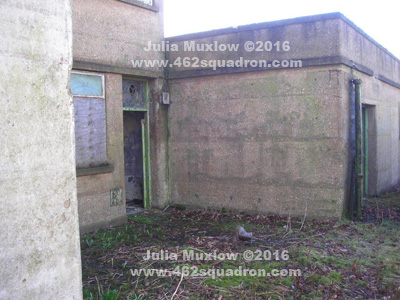 February 2016 - Outside the Respirator Workshop at RAF Driffield, the location for many Crew photos for 462 Squadron from August to end of December 1944.