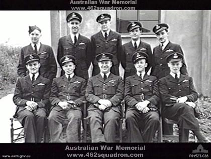 Pilots of 462 Squadron, 100 Group, Foulsham, ~June 1945 (AWM photo).