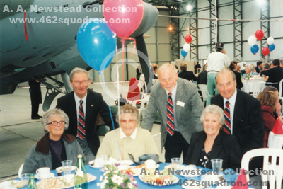 Veterans of 462 Squadron and wives, Astley & Betty Gordon, George & Roz Hicks and Arthur & Olive Newstead at Elvington on Friday 13th September 1996. 