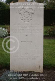Headstone on grave for Phillip Swarbrick, 427410, RAAF, 462 Squadron.