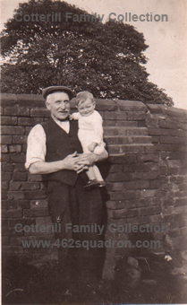 Abe Brookes, father of Sgt Fred Brookes 546437 RAF, with grandson Terence Cotterill