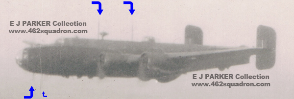 11 Close-up of Halifax in flight, as viewed from 462 Squadron Halifax, 1945