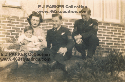19b Edwin James PARKER and Sandy and Mrs Bull, and baby Christopher Bull, March 1944.