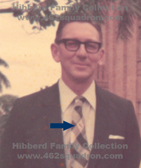 Former F/Sgt M.J.Hibberd at Graduation Day of one of his children, 2 Aug 1975, with Caterpillar Pin visible on tie.