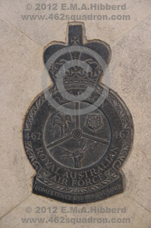 Slate badge of 462 Squadron RAAF, set in the floor at St Clement Danes, Central Church of the RAF, London (462squadron.com)