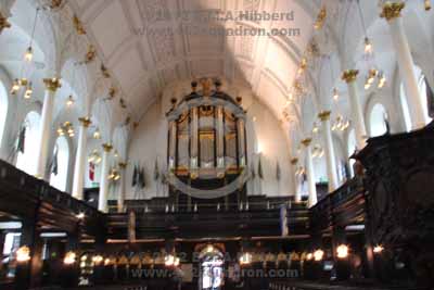 Church organ donated by the USAF to St Clement Danes, Central Church of the RAF, London