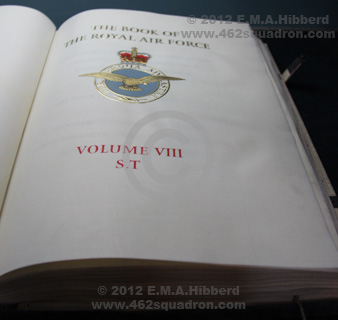 Book of Remembrance VIII, at St Clement Danes, Central Church of the RAF, London (462squadron.com)