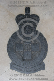 Slate badge of RAF Station Lichfield, set in the floor at St Clement Danes, Central Church of the RAF, London (462squadron.com)