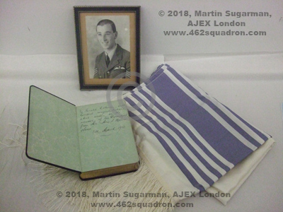 F/O Gerald Coleman, 178780 (previously 1260975) - personal items, photo, book and Prayer Shawl now located at the AJEX Museum, London.