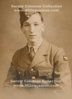 Gerald Coleman 1260975 RAFVR, at enlistment, later Flying Officer 178780 and Pilot at 462 Squadron, Driffield.