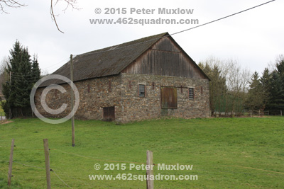 Farmer Feldmann's rebuilt stone barn, near to the crash site of 462 Squadron Halifax MZ400 Z5-J, near Bredenscheid.