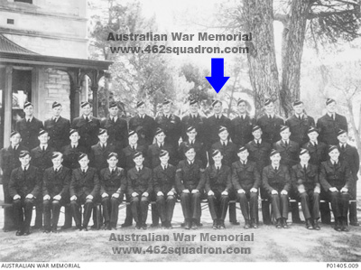 Group photo of RAAF trainees, October 1941, at 4 Initial Training School, Victor Harbour, South Australia, including AC2 Murray FRANK, 409532 RAAF, later Flying Officer at 462 Squadron, Foulsham 1945. (AWM)