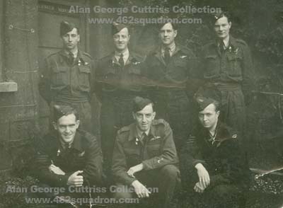 Crew 7, 462 Squadron, RAAF, Driffield late 1944; John Daniel Trowbridge, Leo Kevin Rahaley, William Edward Dyer, Dudley George Hall, John Robert Gibson, Alan George Cuttriss, Keith Thomas Clarke.