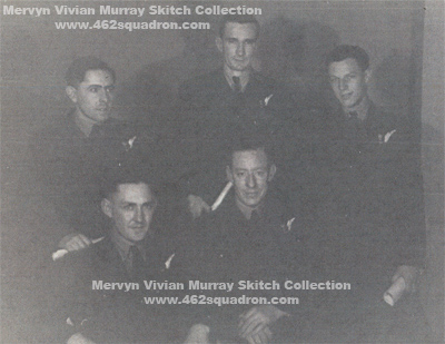 Five members of the Donaldson crew, including Mervyn Vivian Murray Skitch, possibly at 21 OTU between Oct 1944 & Feb 1945 (and later posted to 462 Squadron, Foulsham from June to September 1945).
