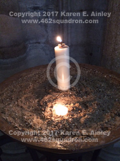 Memorial candle located in Ely Cathedral, East Anglia. 