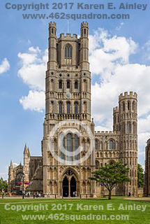 Ely Cathedral, East Anglia, viewed from the west, home of a RAF Memorial Window, and Memorial Books.