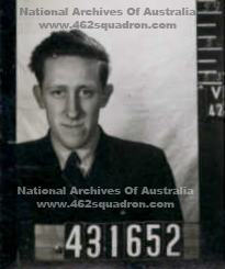 Patrick John Wilson 431652 RAAF at enlistment July 1943, later posted to 462 Squadron Foulsham 1945.