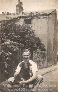 Isaac Wilkinson, in Dunderdale Street, Longridge, Lancashire, 1945 (brother-in-law of John Heggarty, 1238295/179888 RAFVR 462 Squadron).