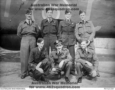 Crew 65 at 462 Squadron, Foulsham 1945 - Bowden, Philbrick, O'Donoghue, Hughes, Sibbald, Hines, Brown