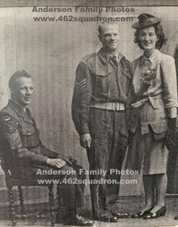 F/Sgt Thomas Charles ANDERSON, R.290043 RCAF, 462 Squadron, Foulsham; Best Man at marriage of John William ANDERSON and Margaret Jane GRANT, Scotland. 