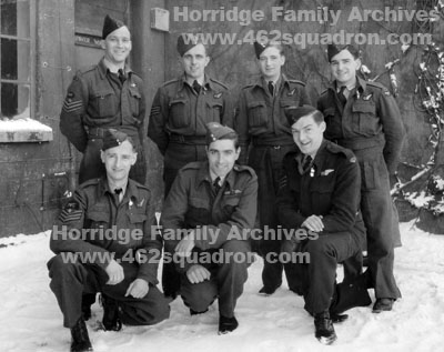 Crew 17 of 462 Squadron, Driffield - Sydney John Carthy, James Edward Peasley, John Walker Horridge, William Alex McKinnon, Eric Kerr Leyden, L W Witt, H L Rundell.