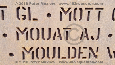 Archibald James MOUAT, 1378208 RAFVR, 462 Squadron, Name Panel at IBCC (14 March 2018)