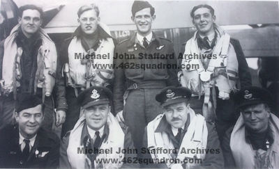 Crew 14 of 462 Squadron, previously Crew 122 of 466 Squadron (Michael John STAFFORD, Douglas Charles Henry FARRINGTON, William Anthony BOWDEN, Ernest Edward ROSE; Robert Thomson CRAIG, Ronald James SMITH, Edward HALL, Colin William JACKSON). 