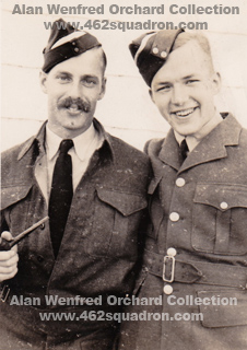 Air Craftman 2 Alan Wenfred Orchard, 430583, RAAF, later posted to 462 Squadron; with an unidentified AC2.