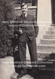 Air Craftman 2 Alan Wenfred Orchard, 430583, RAAF, later posted to 462 Squadron, at home in Geelong, Victoria..