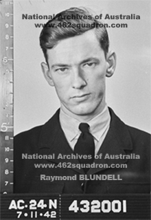 Raymond BLUNDELL 432001 RAAF, at enlistment 07 November 1942, later 462 Squadron.