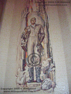 This mosaic of an Airman is located on one wall surrounding the Tomb of the Unknown Soldier, which is centrally located in the Hall of Memory at the Australian War Memorial, Canberra. (462squadron.com)