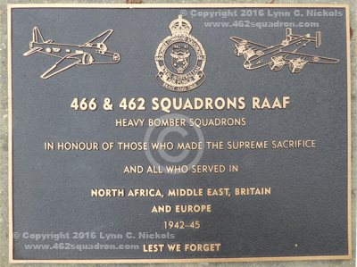 466 and 462 Squadrons Memorial Plaque at the Australian War Memorial, Canberra (462squadron.com)