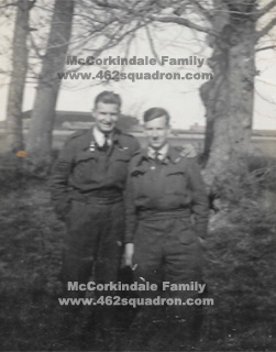 Pat McCarthy and William McCorkindale at 20 OTU, RAF Milltown, March 1944; Bill later posted to 462 Squadron, Driffield.