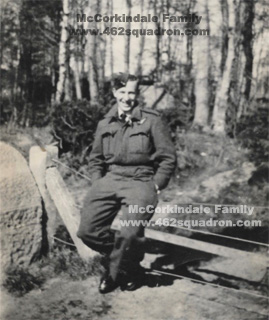 William McCorkindale at 20 OTU, RAF Milltown, March 1944, later posted to 462 Squadron, Driffield.
