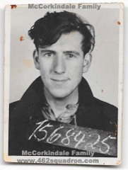 William McCorkindale 1568425 RAFVR, Prisoner of War, German photo soon after capture 03 Nov 1944