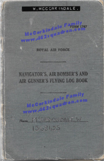 William McCorkindale 1568425 RAFVR Log Book (462 Squadron)