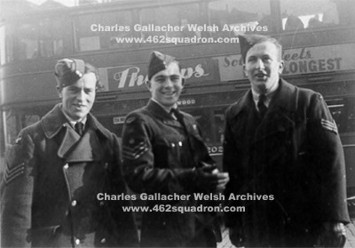 Charles Gallacher Welsh 1837071 RAFVR and Kevin John Dennis 437121 RAAF and John Bede Harrington 433510 RAAF, all later 462 Squadron, Foulsham