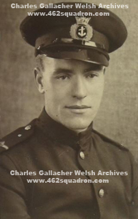 Charles Gallacher Welsh, 4th Engineer on S.S. Mansepool, in late 1939, later 1837071 RAFVR, Flight Engineer, 462 Squadron, Foulsham