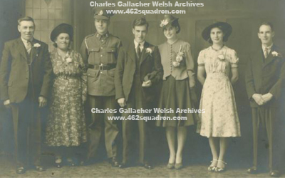 Official Wedding Party for Charles Gallacher Welsh and wife Joan on their Wedding Day, 03 August 1940, in Barry, Wales (later 1837071 RAFVR, Flight Engineer, 462 Squadron, Foulsham)