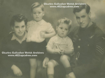 Charles Gallacher Welsh and family, 1944 (later 1837071 RAFVR, Flight Engineer, 462 Squadron, Foulsham)
