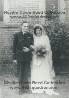 Warrant Officer Neville Owen Reed, 435209 RAAF, and wife Audrey on their Wedding Day, 20 October 1945.