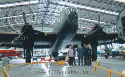 Former F/Eng Ralph Daughters and family at Yorkshire Air Museum, Elvington, 2005 (462 Squadron).