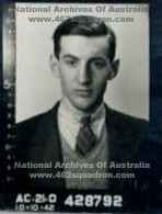 Enlistment photo of Lyle David Robinson, 428792 RAAF, later Pilot at 462 Squadron, Foulsham. 